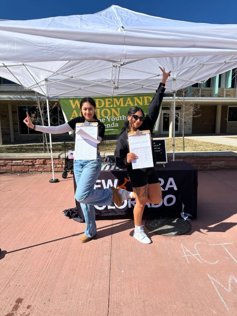 New Era staffers registering voters at CSU.
