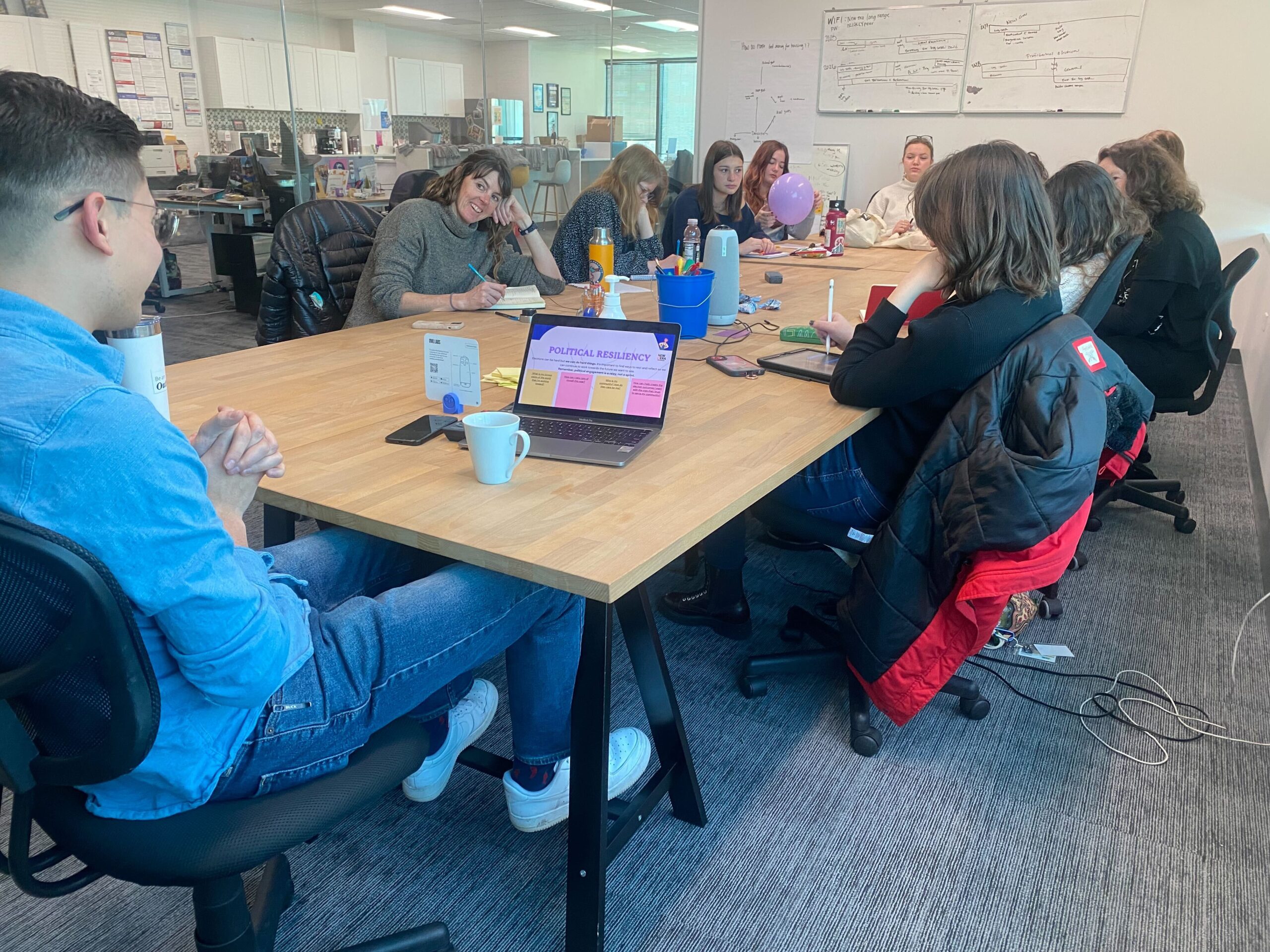 Denver Regional Lead Organizer Jorge Hernández talks with Las Animas High School students about political resilience.