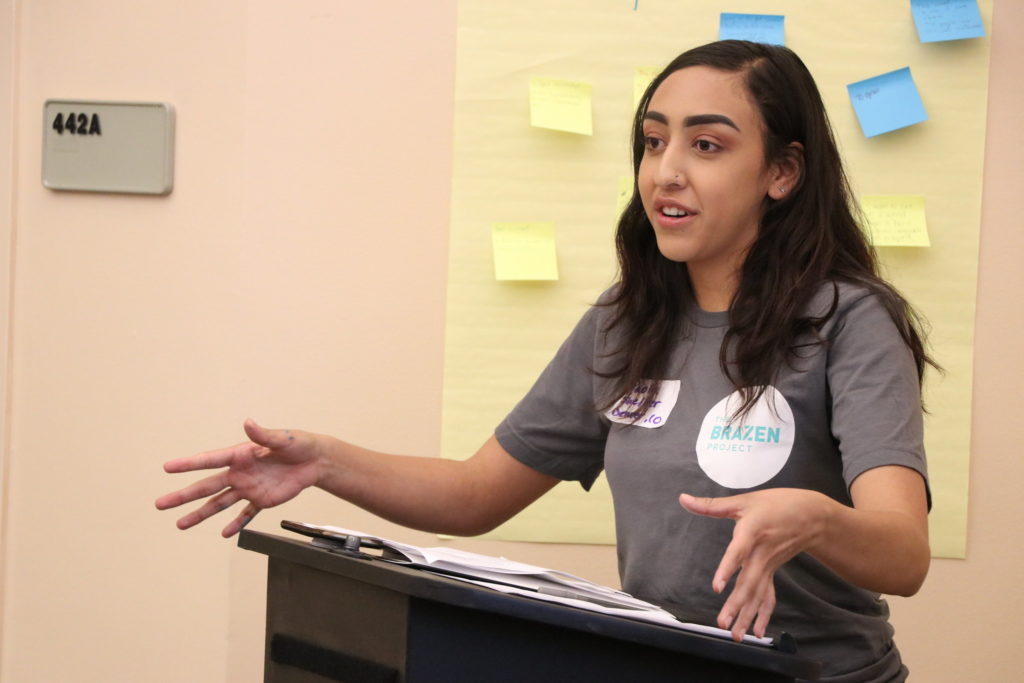 Brazen cohort member Paola teaches her peers at abortion training