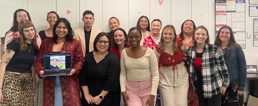 New Era Colorado staff at a Valentine's Party, 2024.